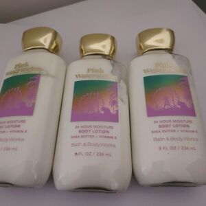 3 Pack Bath & Body Works Pink Watermelon Body Lotion with Gold Cap